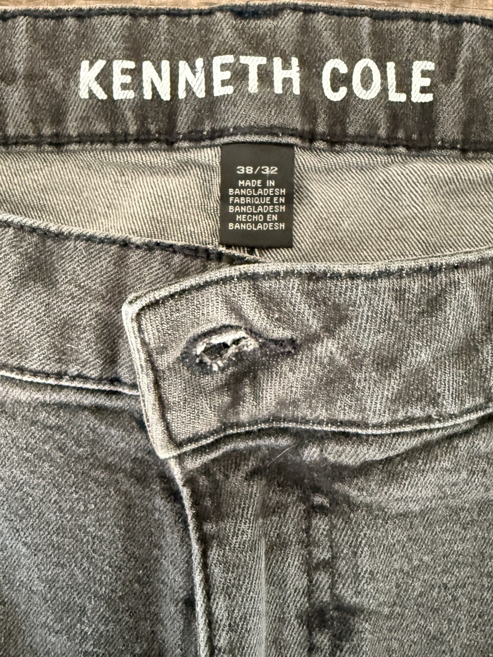 Kenneth Cole Men's Slim Straight Grey Jeans - 38x32 LIKE NEW